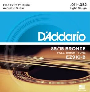 Encordoamento D'Addario EZ910-B | Aço | Violão | 011-052