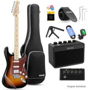 Kit Guitarra Donner DST-152 SB | MiniAmp + Acess | Sunburst