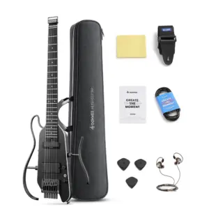 Guitarra HUSH-X Pro Black | Com Efeitos | Compacta